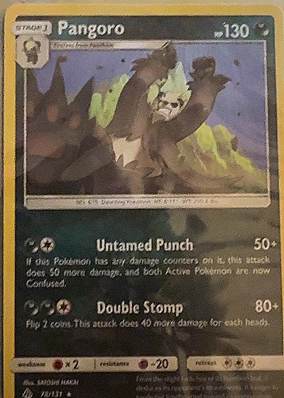 2018 Pokemon Sun & Moon Forbidden Light #78 Pangoro — front