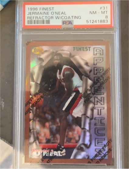 1996 Topps Finest #31 Jermaine O'Neal Refractor Rookie Card — front
