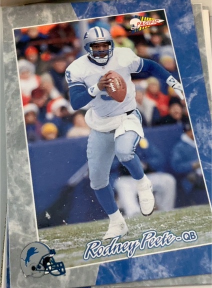 1993 Pacific Football Rodney Peete — front