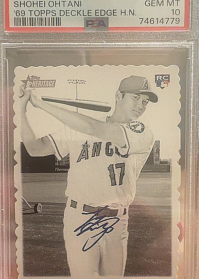 2018 Topps Heritage #1 Shohei Ohtani '69 Deckle Edge H.N. RC — front