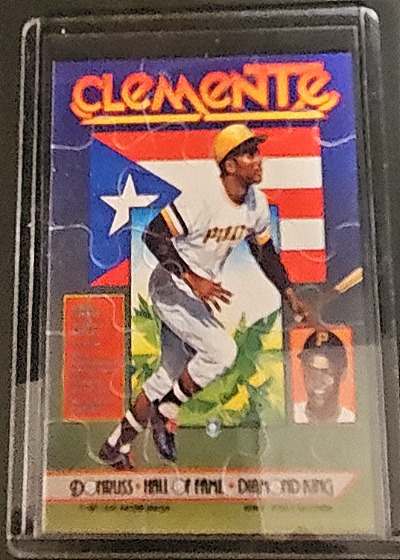 1987 Donruss #612a Roberto Clemente Mini Puzzle Card — front