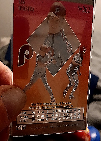 1991 Ultra #262 Len Dykstra — back