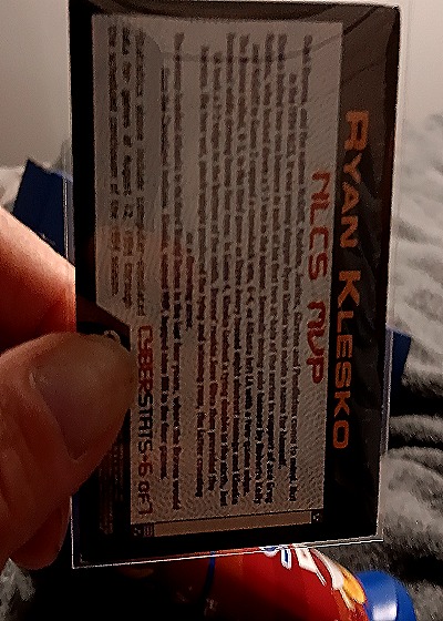 1995 Topps Cyber Season in Review #6 Ryan Klesko — back