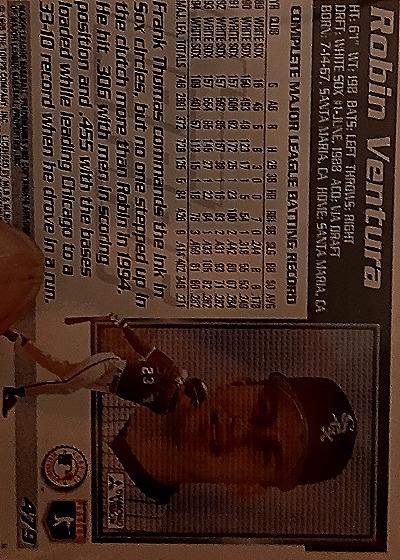 1994 Topps #479 Robin Ventura — back