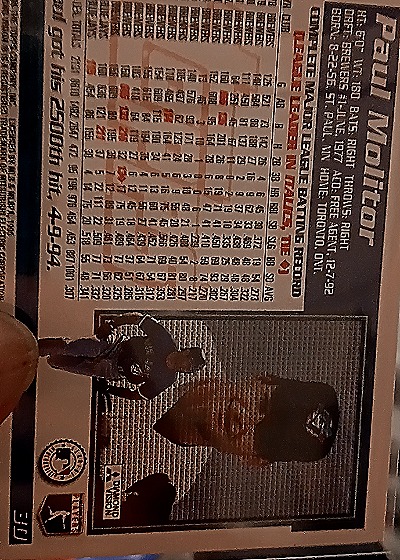 1993 Topps #31 Paul Molitor — back