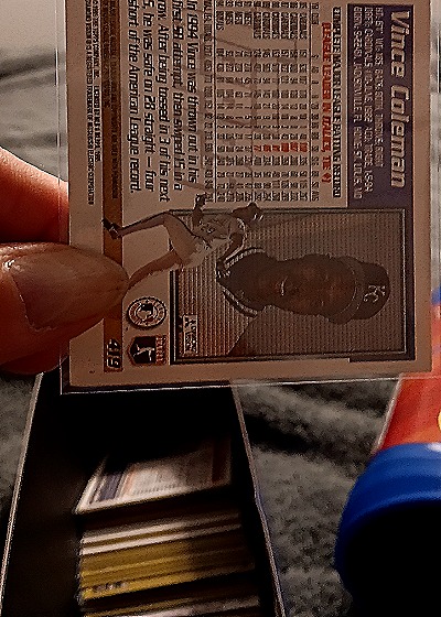 1990 Topps #419 Vince Coleman — back