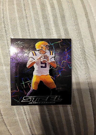 2023 Leaf Trinity Steel #S-45 Jayden Daniels — front