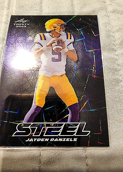 2023 Leaf Trinity Steel #S-45 Jayden Daniels — front
