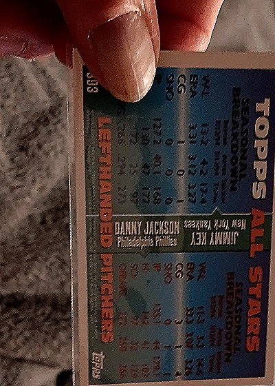 1994 Topps All Stars KEY Danny Jackson — back