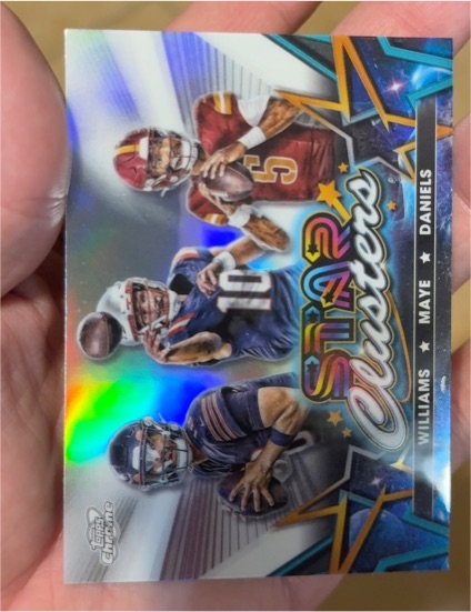 2024 Topps Chrome Cosmic Star Clusters #SCL-13 Jayden Daniels Caleb Williams Drake Maye — front