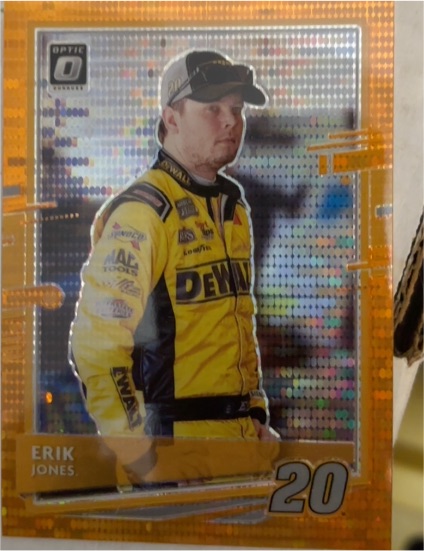 2021 Donruss Racing Optic Orange Pulsar Prizm #38 Erik Jones — front