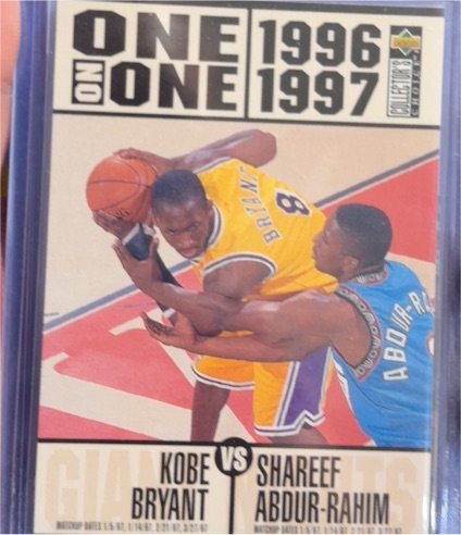 1996-97 Upper Deck Collector's Choice One On One #361 Kobe Bryant vs Shareef Abdur-Rahim — front