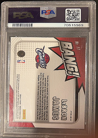 2020 Panini Mosaic Bang! #11 LeBron James — back
