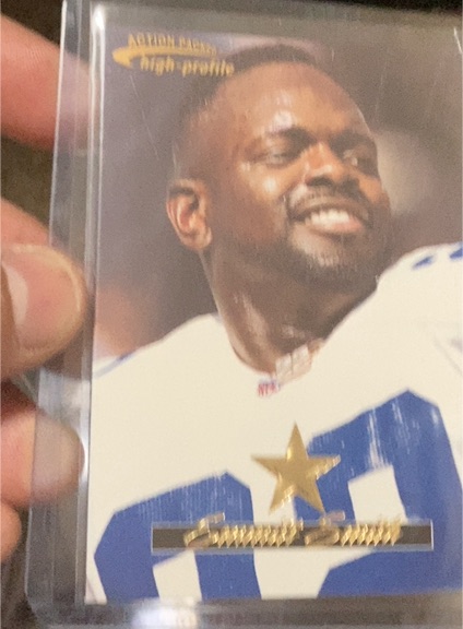 1996 Pinnacle Action Packed High Profile #1 Emmitt Smith — front