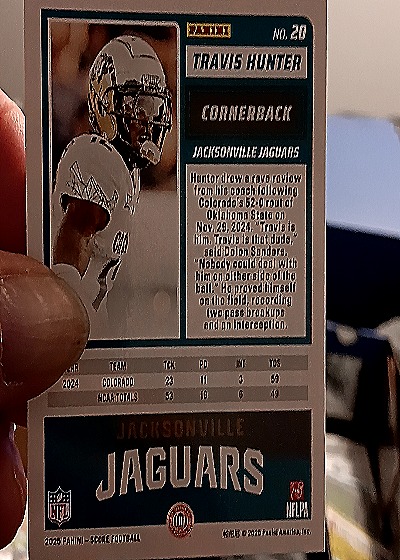 2025 Panini Score-A-Treat #20 Travis Hunter — back