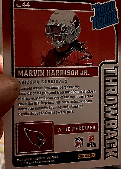 2024 Donruss #44 Marvin Harrison Jr. — back