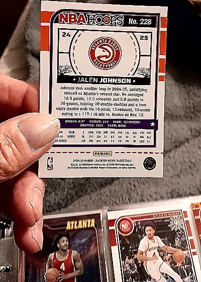 2024-25 Panini NBA Hoops #228 Jalen Johnson — back