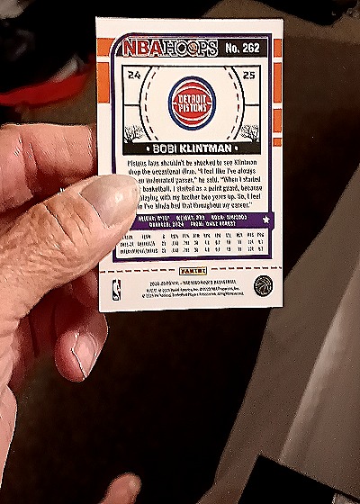 2023-24 Panini NBA Hoops #262 Bobi Klintman — back