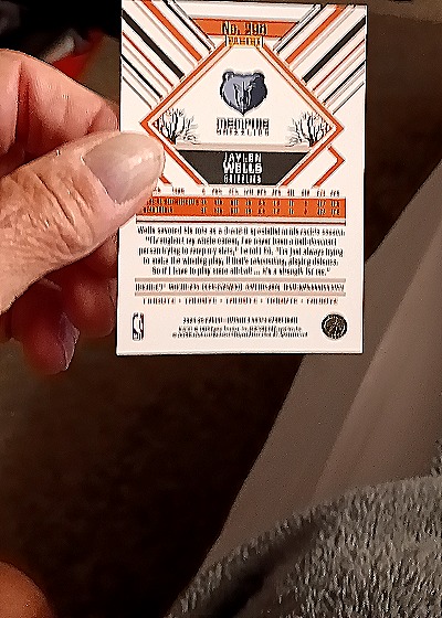 2024 Panini NBA Hoops #190 Jaylen Wells — back