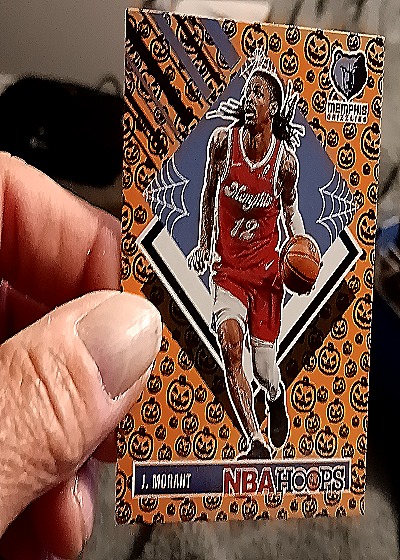 2024-25 Panini Haunted Hoops #286 Ja Morant Tribute Orange Pumpkins Parallel — front