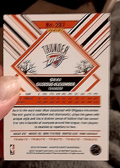 2024-25 Panini NBA Hoops #283 Shai Gilgeous-Alexander — back