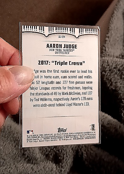 2018 Topps Aaron Judge Highlights #AJ-24 — back