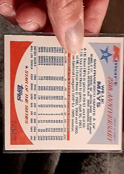 1987 Topps Kmart 25th Anniversary #8 Willie Mays — back