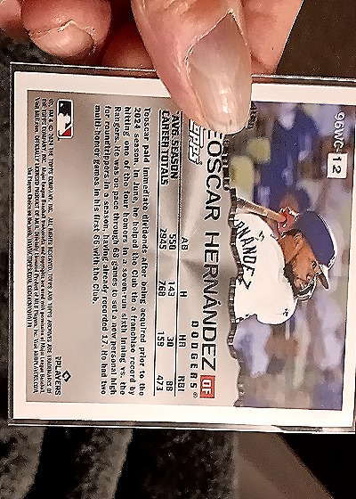 1996 Topps Wrecking Crew #9WC-12 Oscar Hernandez — back