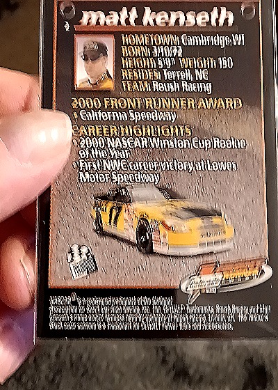 2000 Press Pass #17 Matt Kenseth — back