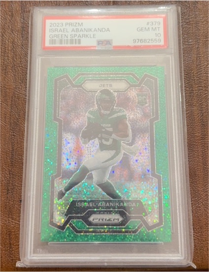 2023 Panini Prizm #379 Israel Abanikanda Green Sparkle — front