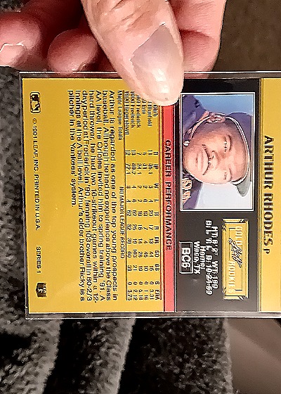 1991 Leaf #P Arthur Rhodes — back