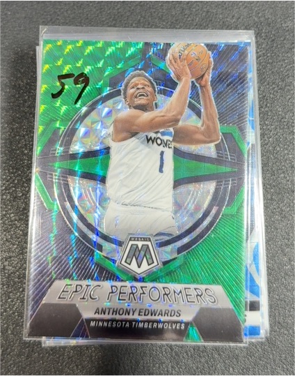 2022-23 Panini Mosaic #16 Anthony Edwards Epic Performers Green Mosaic — front