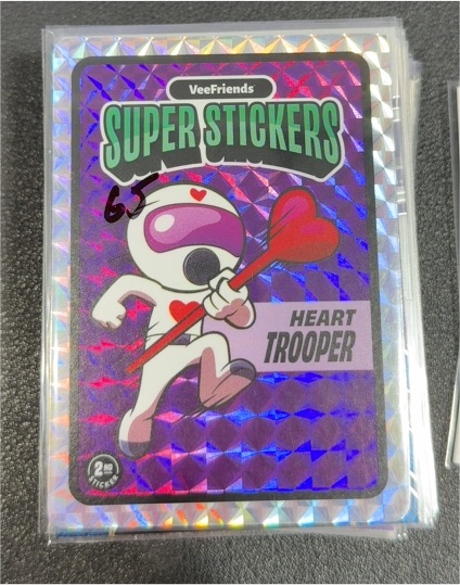 2025 VeeFriends Manga Series Super Stickers #65 Heart Trooper — front