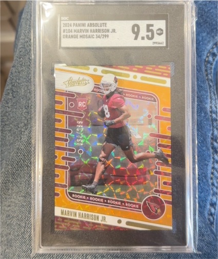 2024 Panini Absolute #104 Marvin Harrison Jr. Orange Mosaic 34/299 — front
