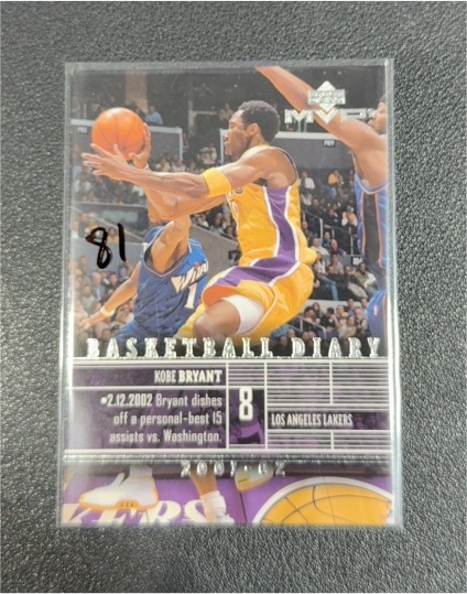 2002 Upper Deck MVP Basketball Diary #B2 Kobe Bryant — front