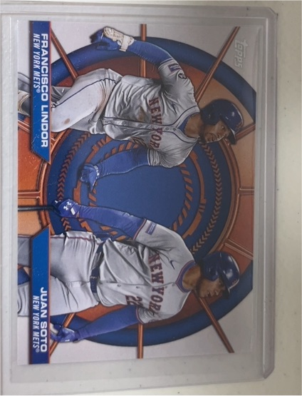 2025 Topps Series 2 #DD-3 Juan Soto / Francisco Lindor Dynamic Duos Mets — front