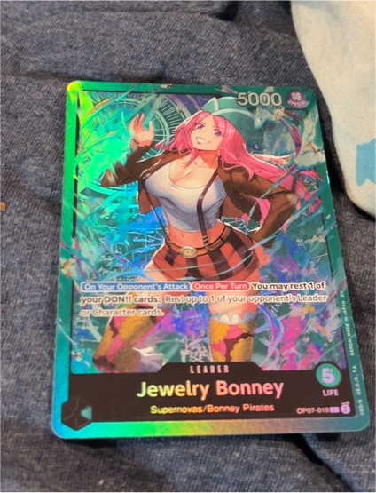 2025 One Piece Card Game OP07-019 Jewelry Bonney Leader — front