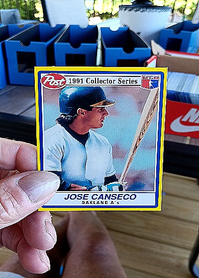 1991 Post Cereal #4 Jose Canseco — front