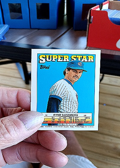 1988 Topps Stickers #6 Ryne Sandberg Super Star Backs Cubs — front