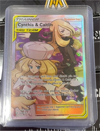 2019 Pokémon TCG Cosmic Eclipse #228 Cynthia & Caitlin — front