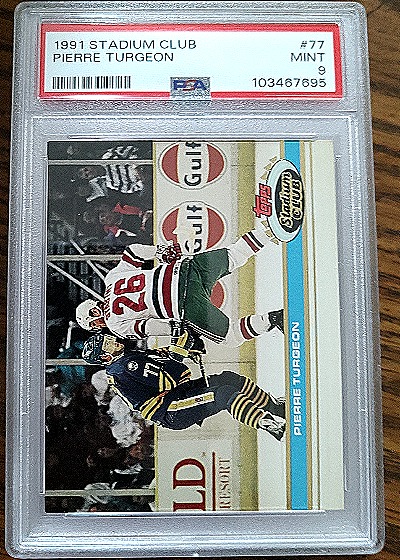 1991 Topps Stadium Club #77 Pierre Turgeon — front