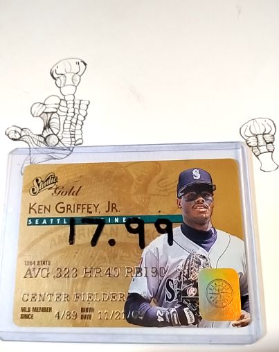 1995 Donruss Studio Gold Plastic Stock #5 Ken Griffey Jr. — front