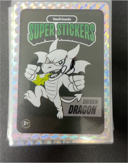 2025 VeeFriends Super Stickers Manga Series Driven Dragon #NNO Black & White — front
