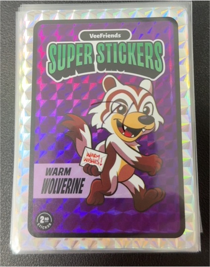 2025 VeeFriends Manga Super Stickers Warm Wolverine Base Purple — front
