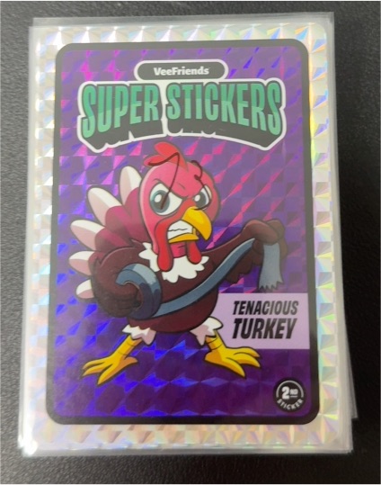 2025 VeeFriends Super Stickers Manga Series Tenacious Turkey Base Purple — front