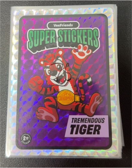 2025 VeeFriends Super Stickers Manga Series Tremendous Tiger 2nd Sticker — front