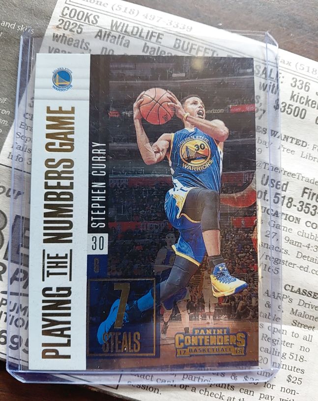 2017-18 Panini Contenders Playing the Numbers Game #31 Stephen Curry — front