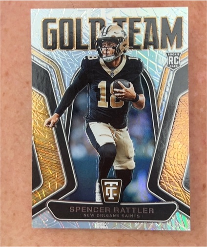 2024 Panini Totally Certified #10 Spencer Rattler Gold Team Rookie — front