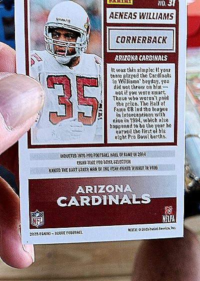 2025 Panini Score A Treat #31 Aeneas Williams — back