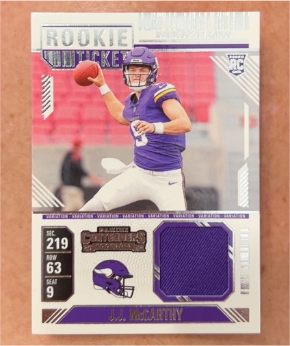 2024 Panini Contenders Rookie Ticket #RTS-JJM J.J. McCarthy — front